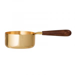 Serviertopf Tischdeko gold mit Holzgriff