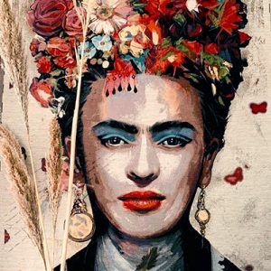 Wanddeko Frida, gewebter Wandteppich als Gobelin